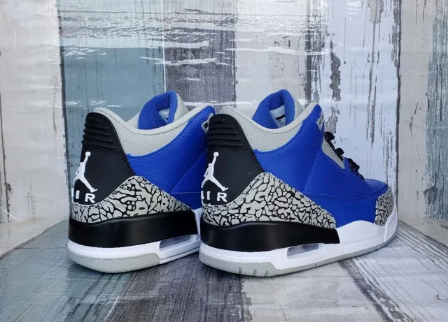 Air Jordan 3 Royal Blue Elephant Print Basketball Shoes 4