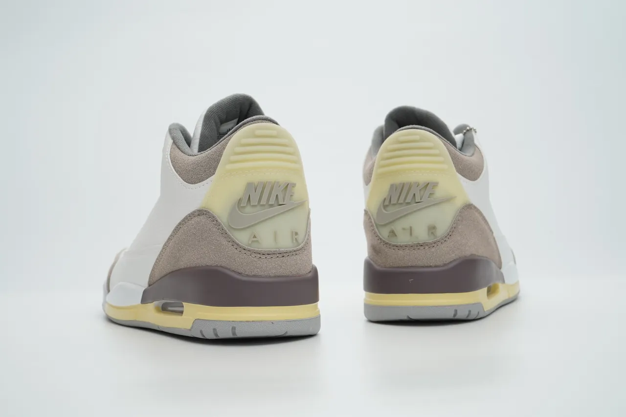 Air Jordan 3 White Beige Yellow Brown Basketball Shoes 8