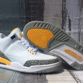 Air Jordan 3 White Cement Orange Basketball Shoes
