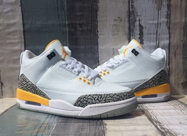 Air Jordan 3 White Cement Orange Basketball Shoes 3