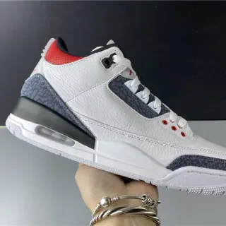 Air Jordan 3 White Dark Grey Red Basketball Shoes