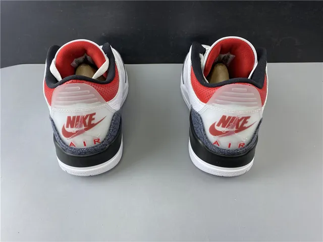Air Jordan 3 White Dark Grey Red Basketball Shoes 3