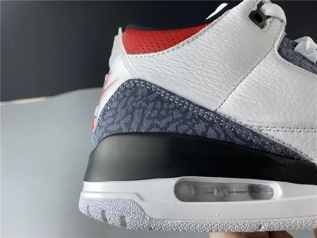 Air Jordan 3 White Dark Grey Red Basketball Shoes 17