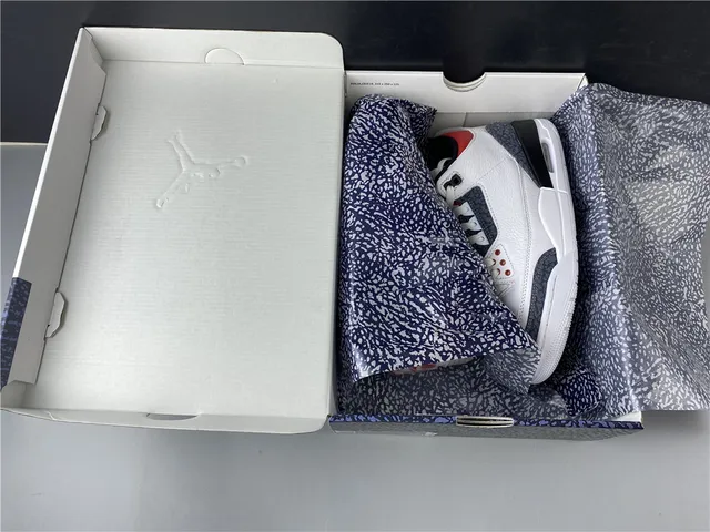 Air Jordan 3 White Dark Grey Red Basketball Shoes 22