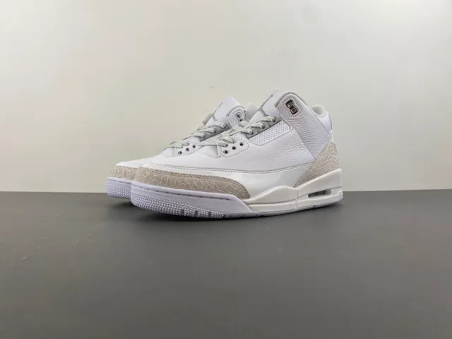 Air Jordan 3 White Elephant Print Basketball Shoes 10