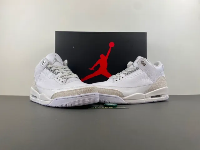 Air Jordan 3 White Elephant Print Basketball Shoes 13