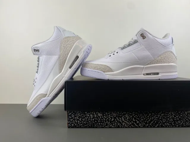 Air Jordan 3 White Elephant Print Basketball Shoes 14