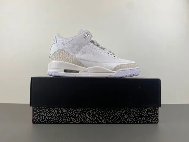 Air Jordan 3 White Elephant Print Basketball Shoes 15
