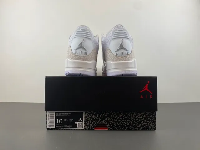 Air Jordan 3 White Elephant Print Basketball Shoes 17