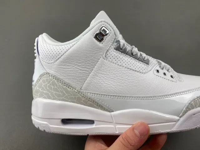 Air Jordan 3 Tênis de Basquete com Estampa de Elefante Branco 3