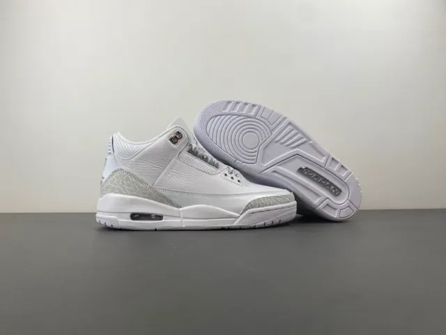 Air Jordan 3 Tênis de Basquete com Estampa de Elefante Branco 12