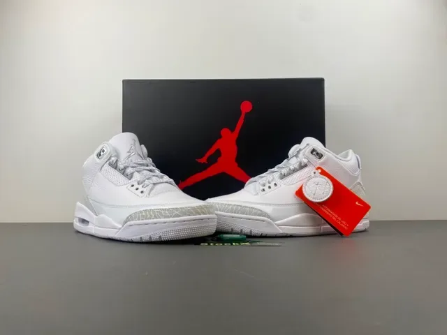 Air Jordan 3 Tênis de Basquete com Estampa de Elefante Branco 13