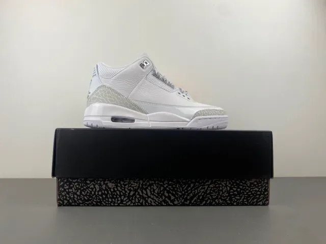 Air Jordan 3 Tênis de Basquete com Estampa de Elefante Branco 15