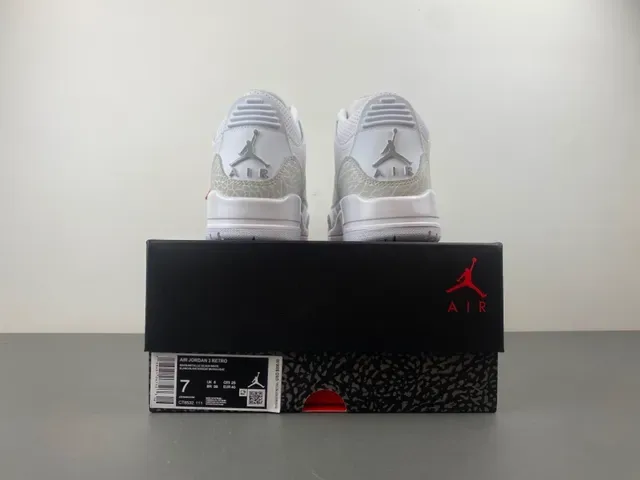 Air Jordan 3 Tênis de Basquete com Estampa de Elefante Branco 17