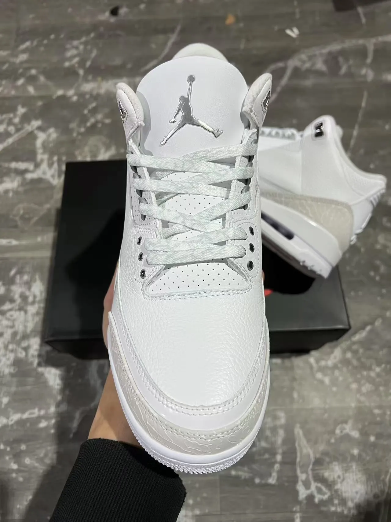 Air Jordan 3 Tênis de Basquete com Estampa de Elefante Branco 3