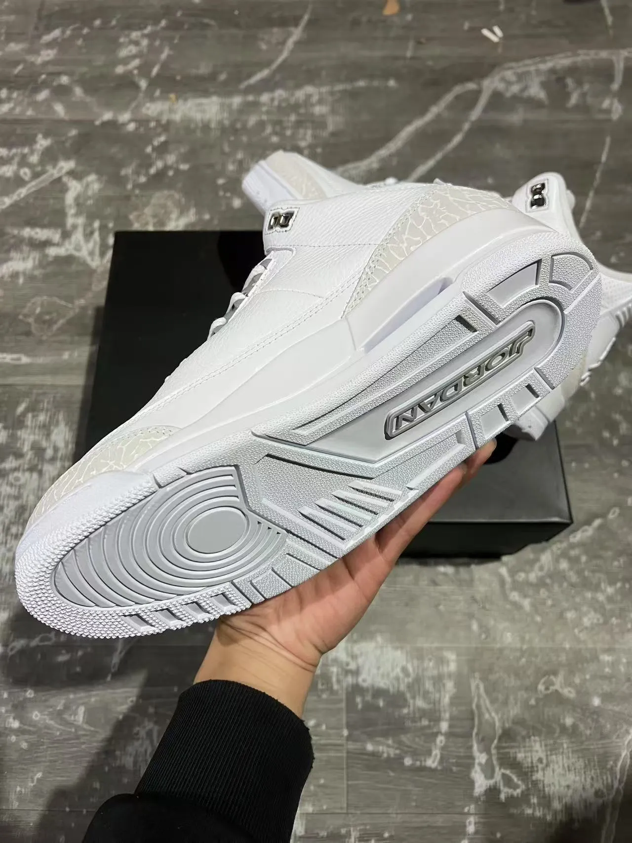 Air Jordan 3 Tênis de Basquete com Estampa de Elefante Branco 10