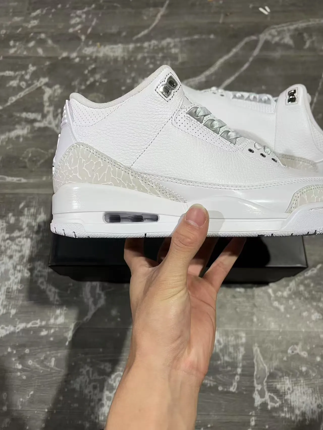 Air Jordan 3 Tênis de Basquete com Estampa de Elefante Branco 6