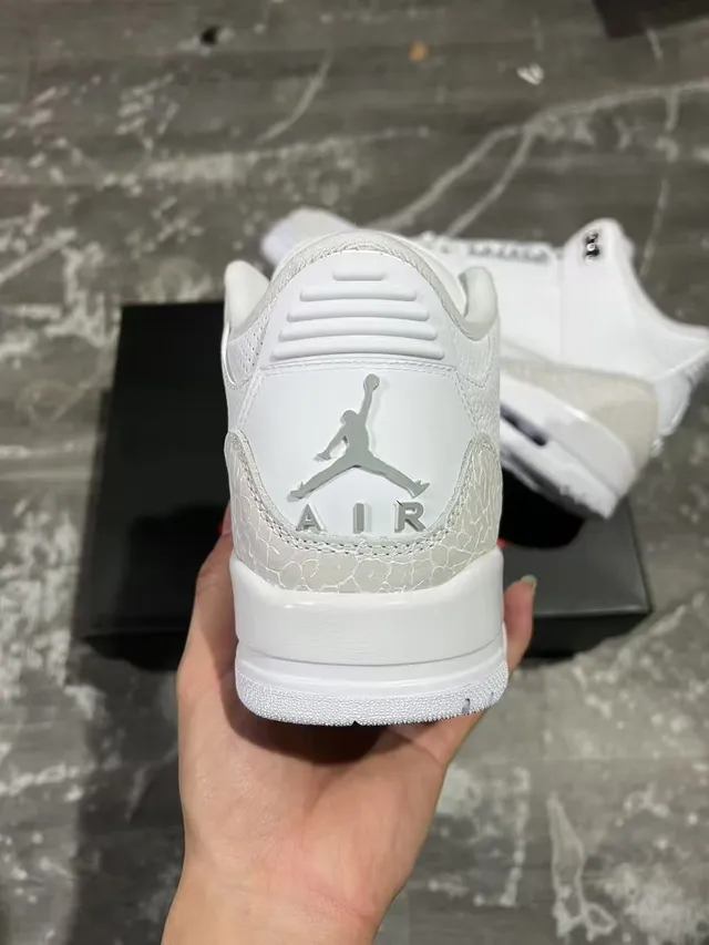 Air Jordan 3 Tênis de Basquete com Estampa de Elefante Branco 7