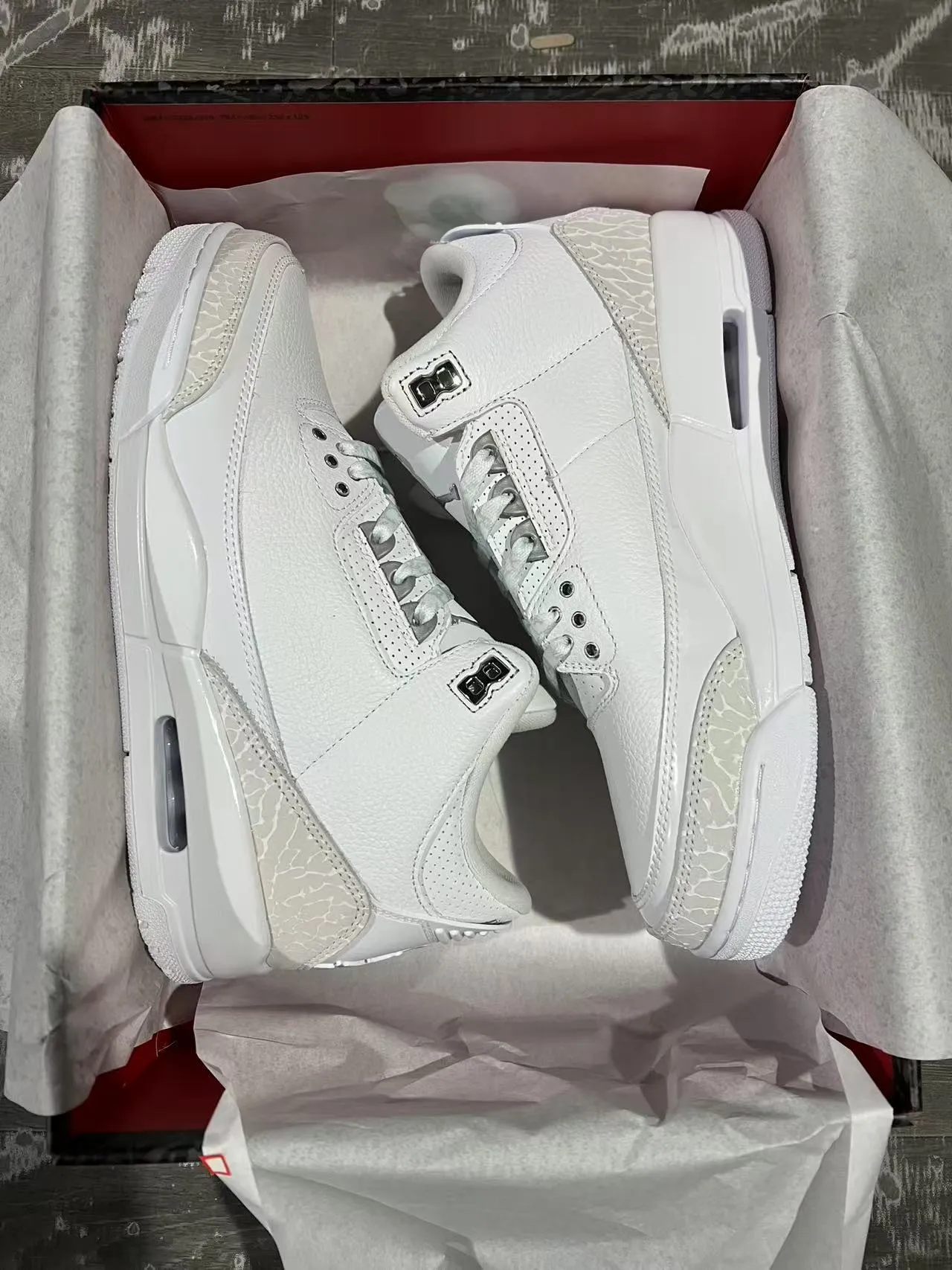 Air Jordan 3 Tênis de Basquete com Estampa de Elefante Branco 8