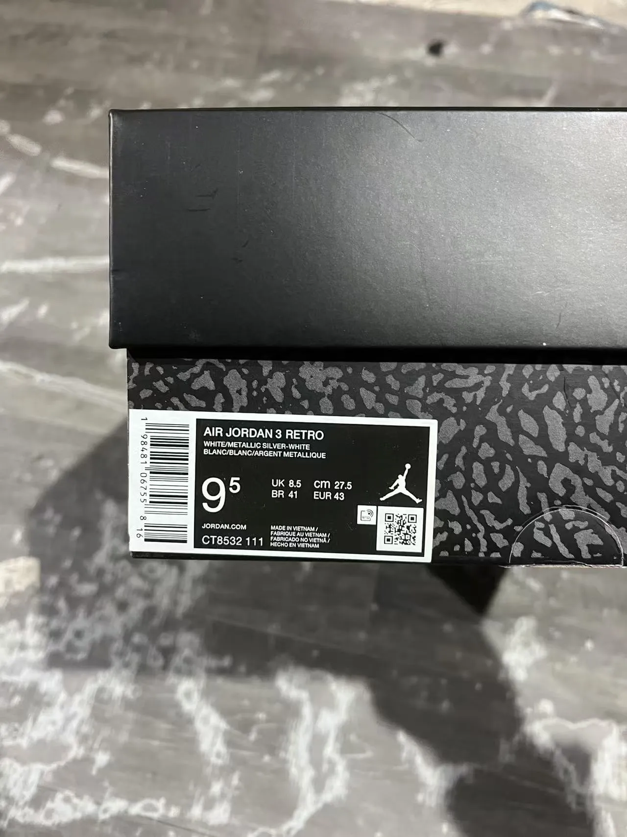 Air Jordan 3 Tênis de Basquete com Estampa de Elefante Branco 9