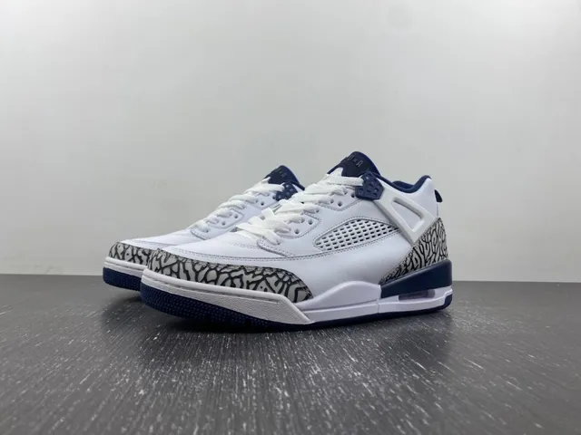 Air Jordan 3 White Navy Elephant Print Basketball Shoes 2