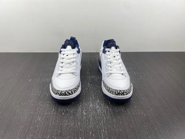 Air Jordan 3 White Navy Elephant Print Basketball Shoes 3