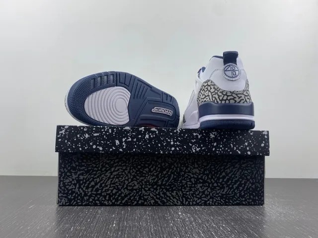Air Jordan 3 White Navy Elephant Print Basketball Shoes 15