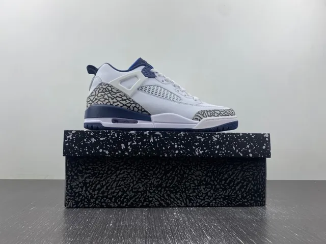 Air Jordan 3 White Navy Elephant Print Basketball Shoes 16