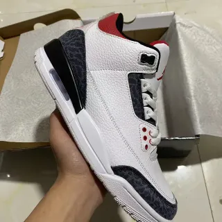 Air Jordan 3 White Navy Red Elephant Print Basketball Shoes