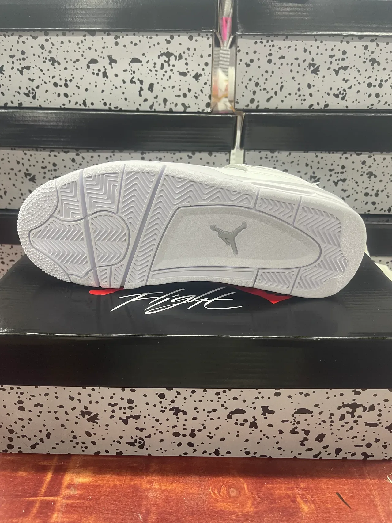 Air Jordan 4 Chaussures de Basketball Toutes Blanches avec Serrure de Lacets Métallique 4
