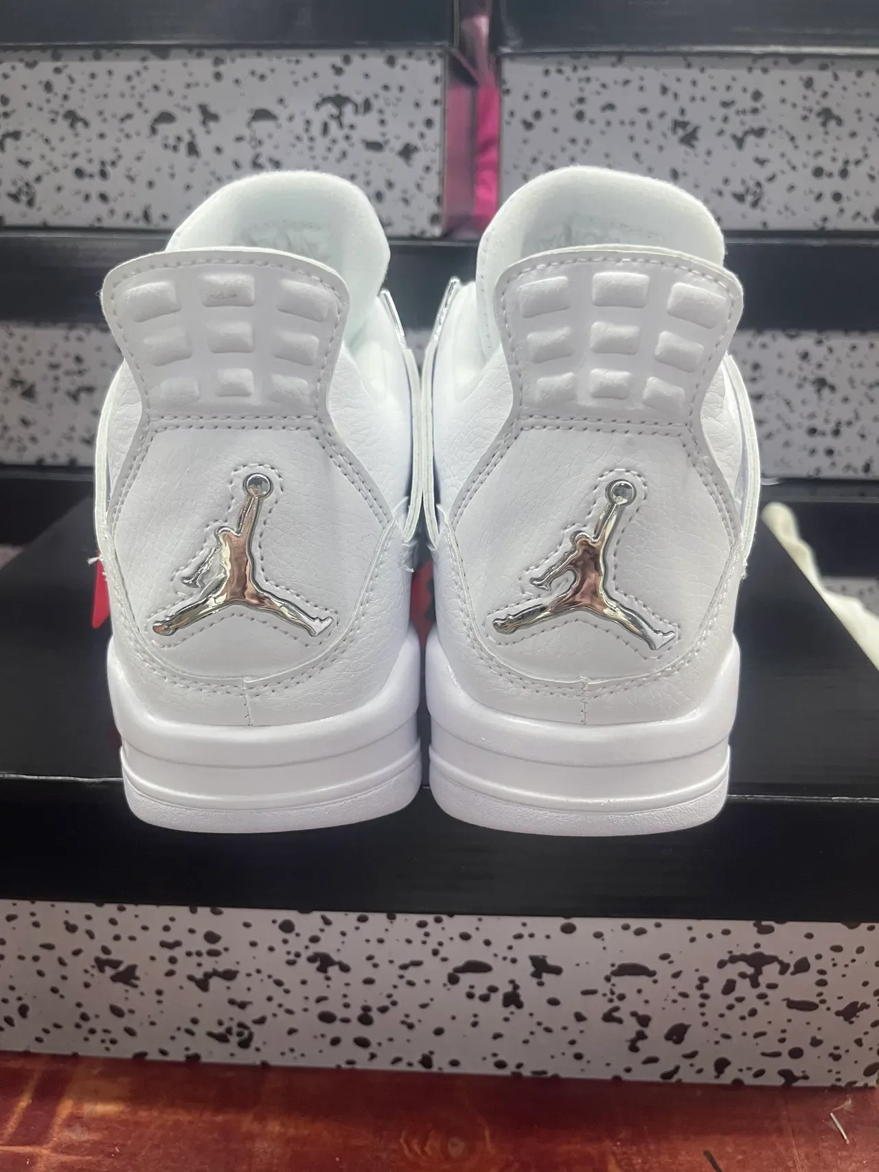 Air Jordan 4 Chaussures de Basketball Toutes Blanches avec Serrure de Lacets Métallique 8