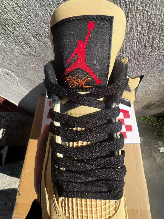 Air Jordan 4 Beige Black Red Basketball Shoes 4