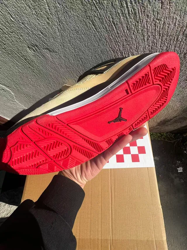 Air Jordan 4 Beige Black Red Basketball Shoes 6