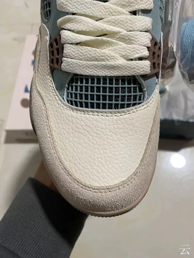 Air Jordan 4 Beige Blue Brown Chaussures de basket-ball 6