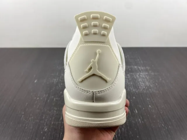 Air Jordan 4 Beige Gold Low-Top Silhouette Molded Plastic Eyelets Lifestyle Sneakers 8