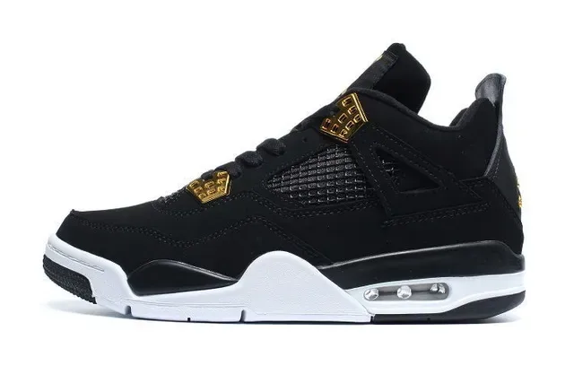 Air Jordan 4 काले और सुनहरे बास्केटबॉल जूते 3