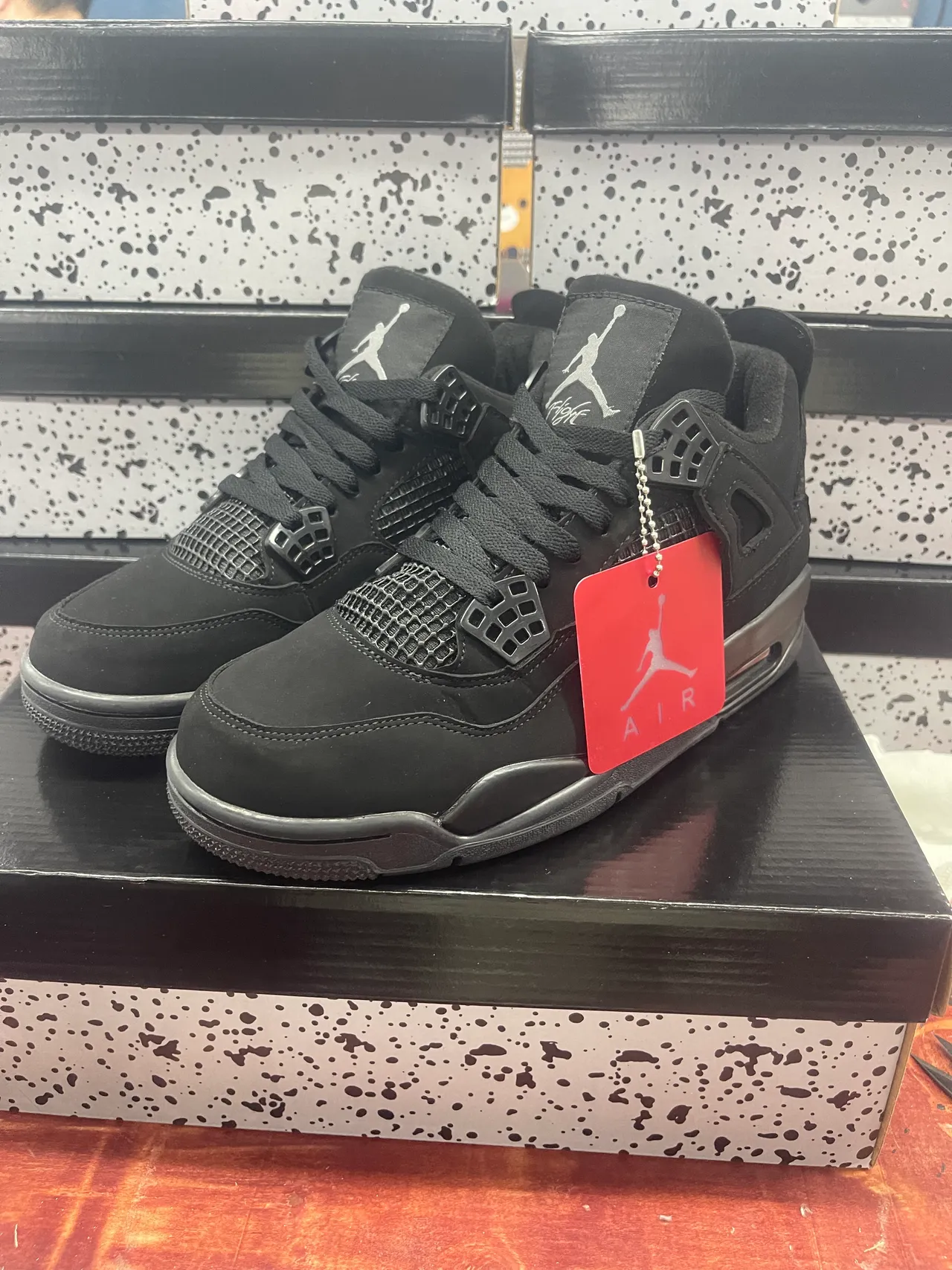 Air Jordan 4 Black Basketball Shoes 7