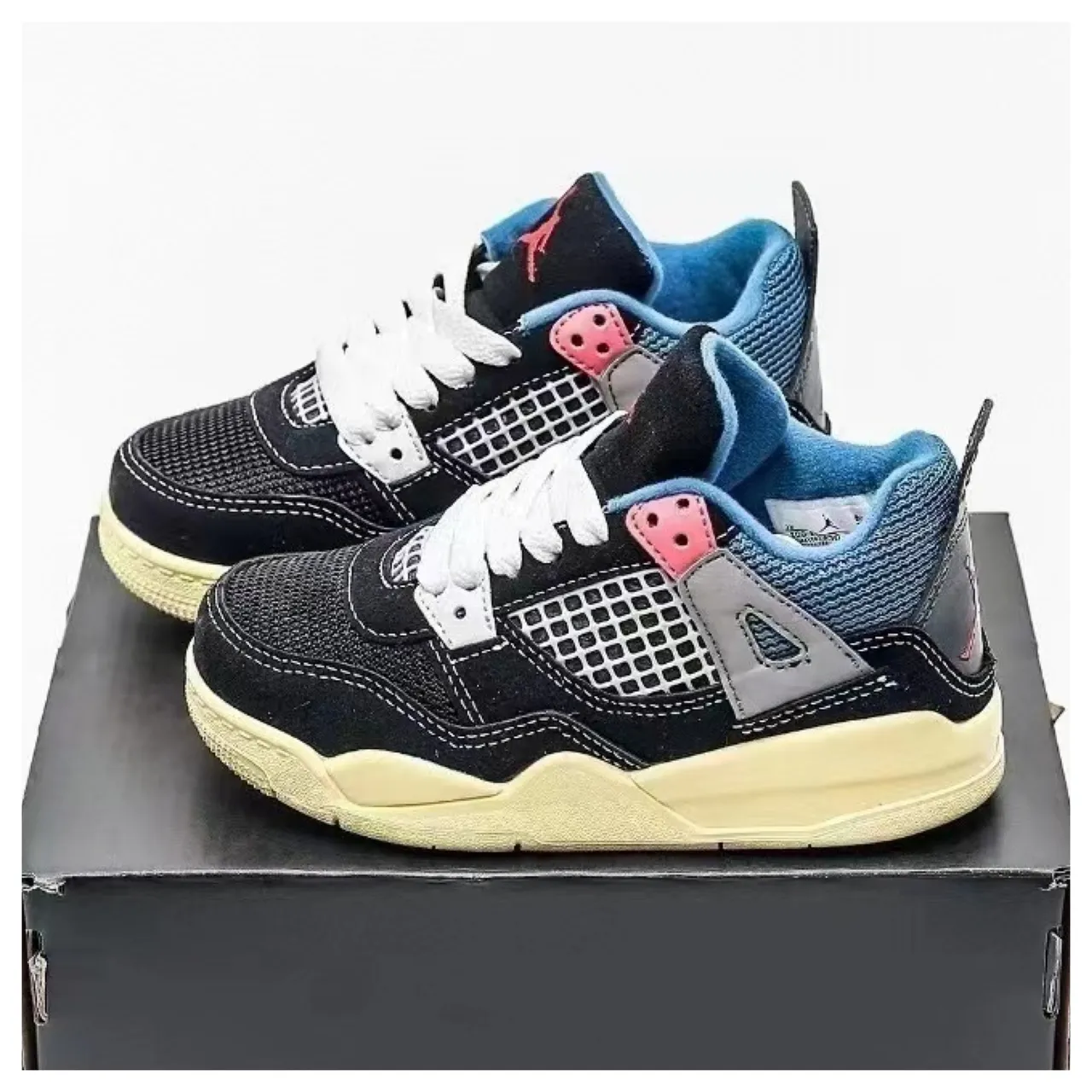 Air Jordan 4 Black Basketball Shoes 14