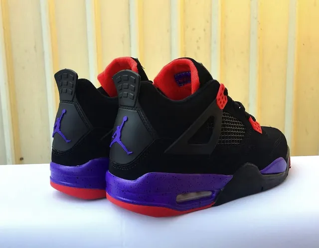 Tênis de basquete Air Jordan 4 preto vermelho roxo 4