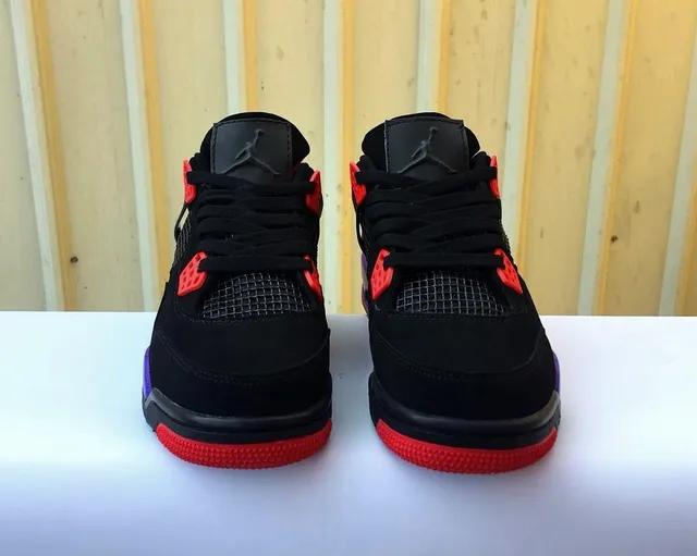 Tênis de basquete Air Jordan 4 preto vermelho roxo 5