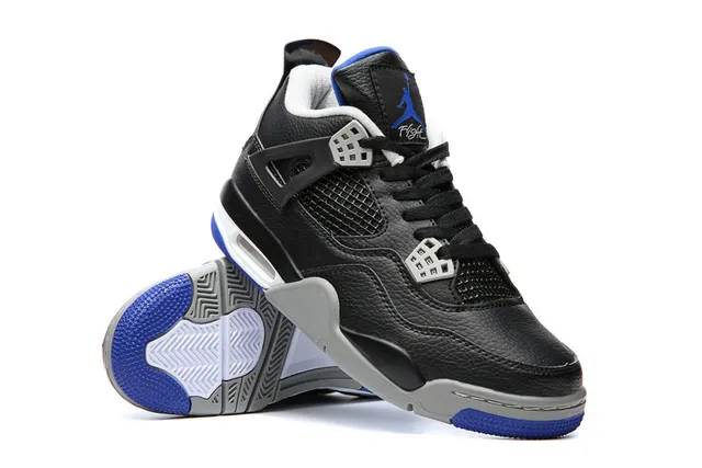Air Jordan 4 Black Royal Blue Basketball Shoes 5
