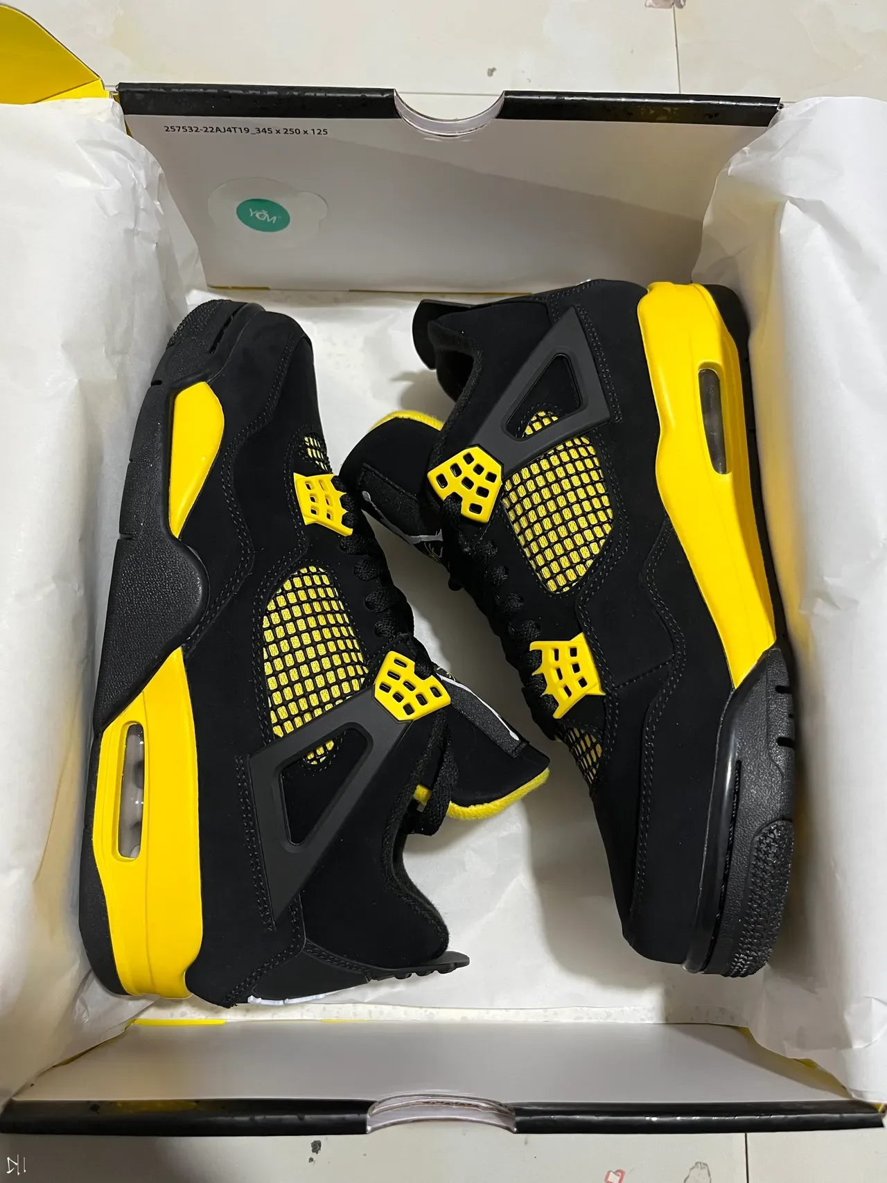 Air Jordan 4 Noir Jaune Chaussures de Basketball 7