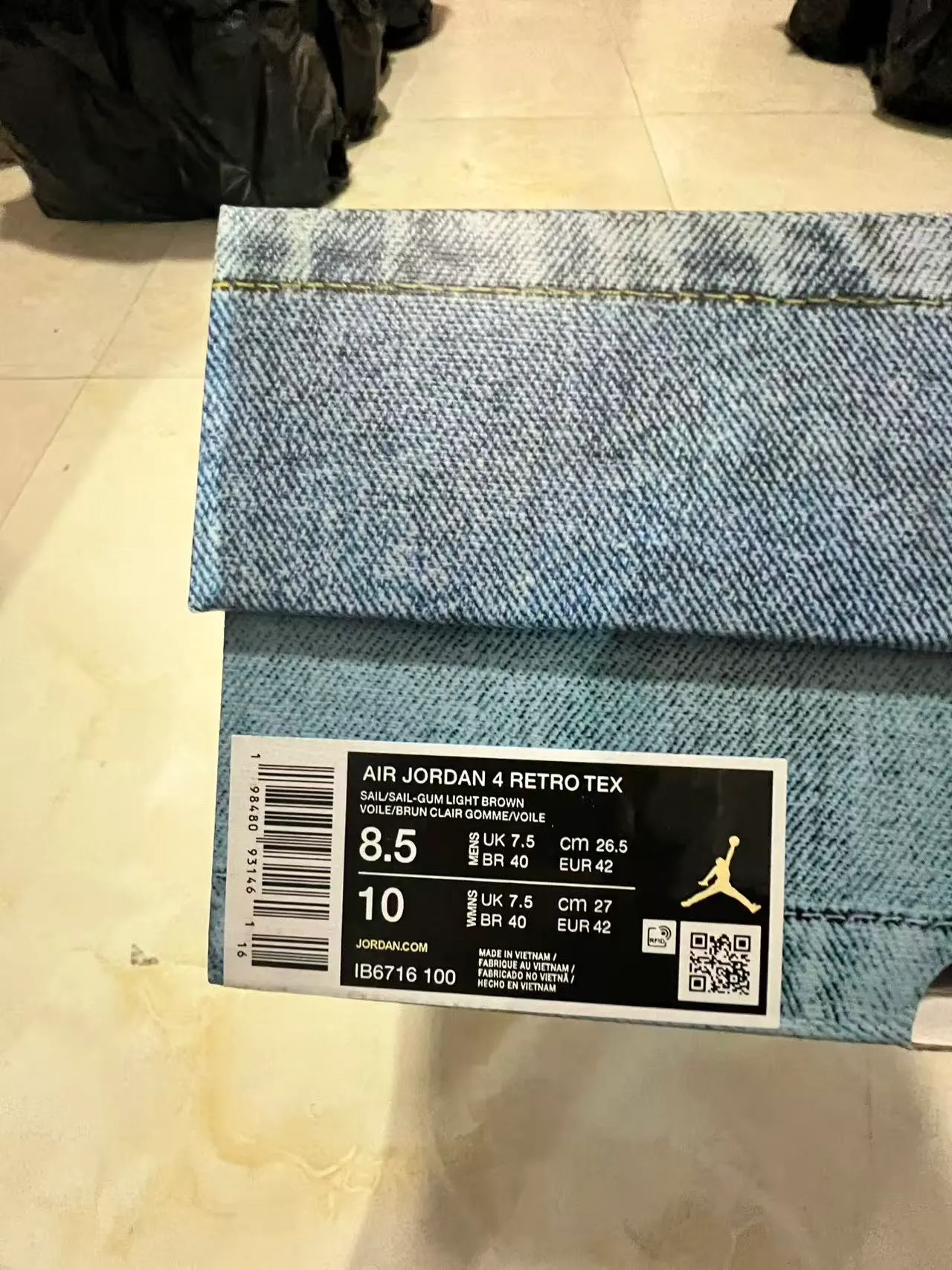 Air Jordan 4 Denim e Off-White Tênis de basquete lifestyle 10