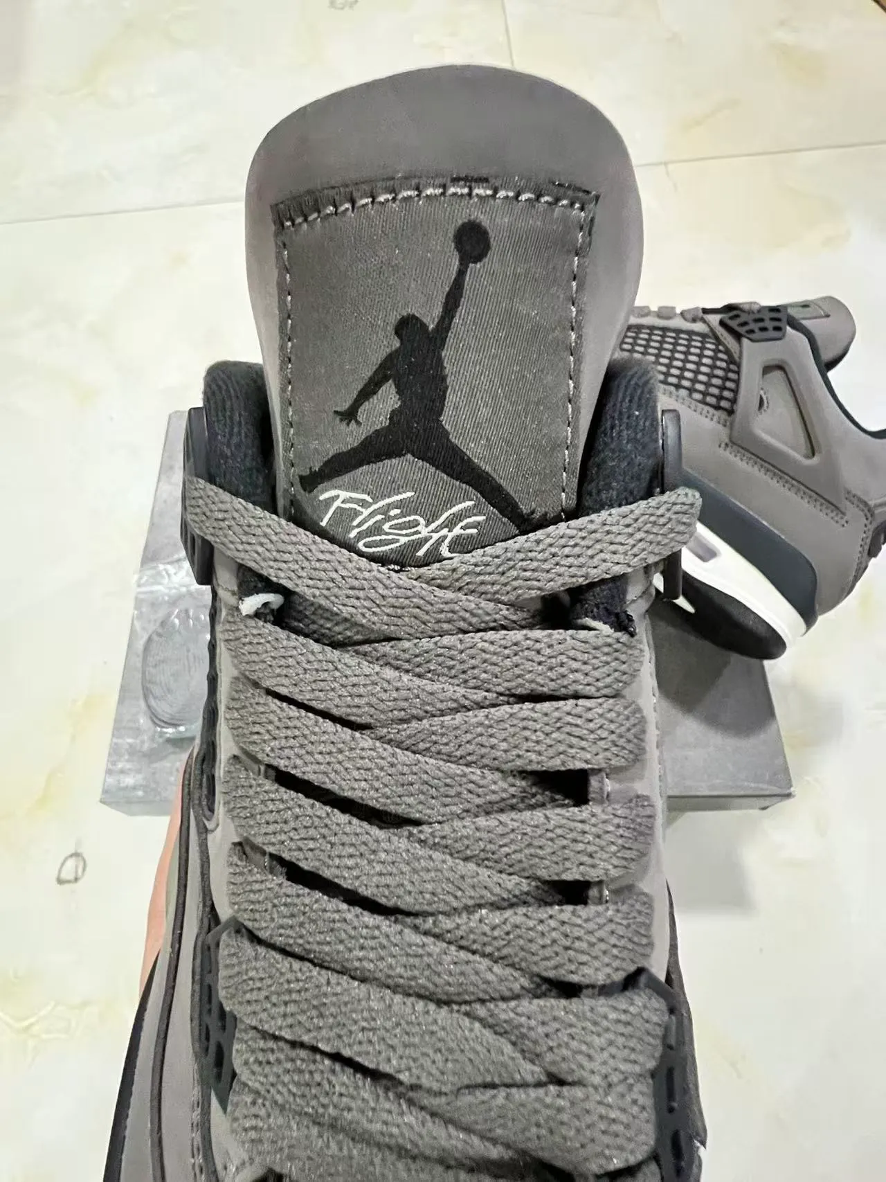 Air Jordan 4 Gray Black White Basketball Shoes 4