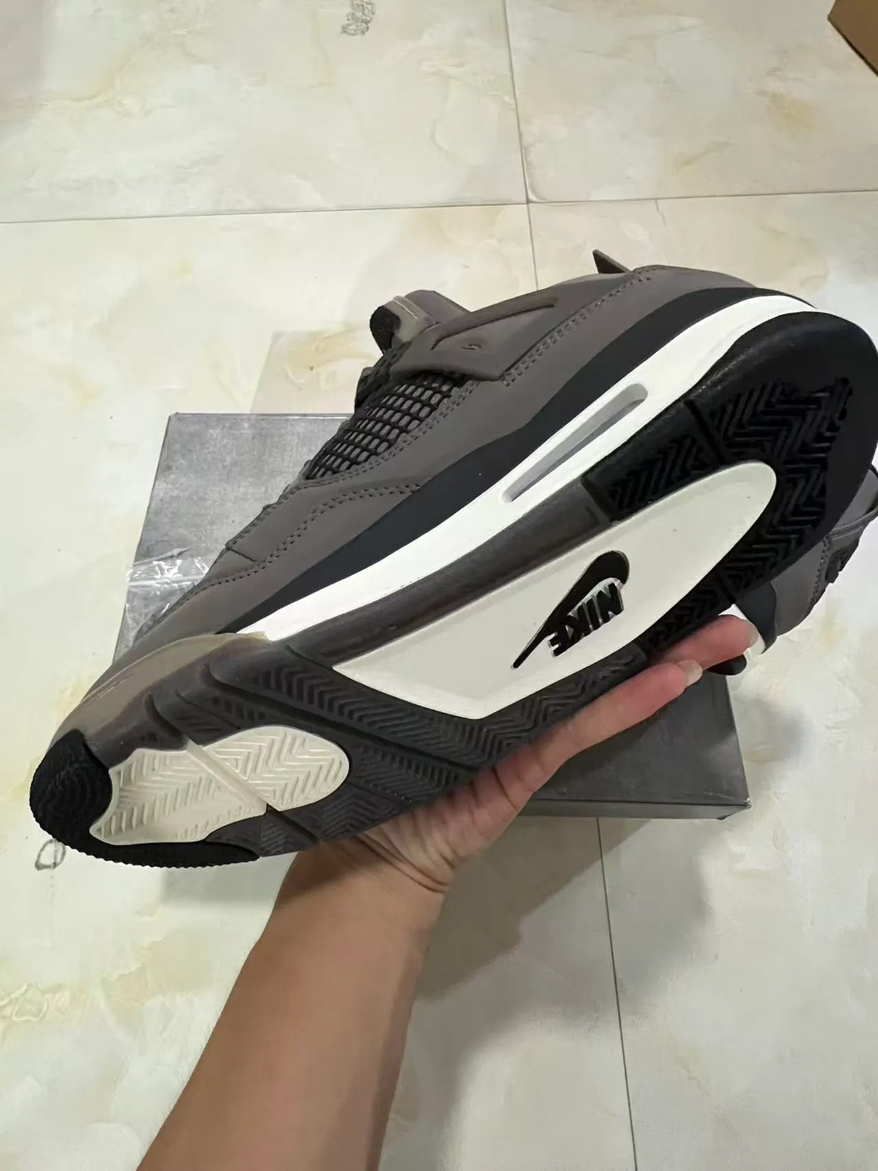 Air Jordan 4 Gray Black White Basketball Shoes 6