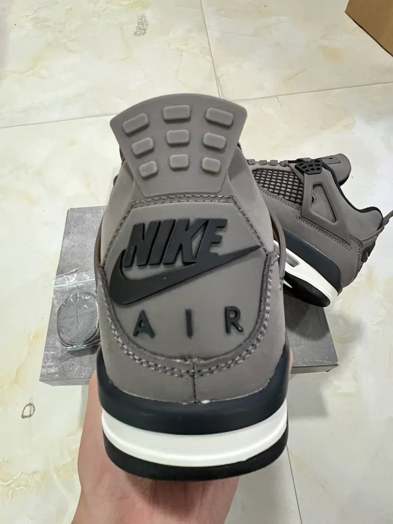 Air Jordan 4 Gray Black White Basketball Shoes 8