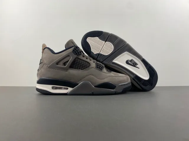Air Jordan 4 Gray Suede Basketball Shoes 12