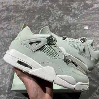 Air Jordan 4 Tênis de Basquete Verde Menta Branco