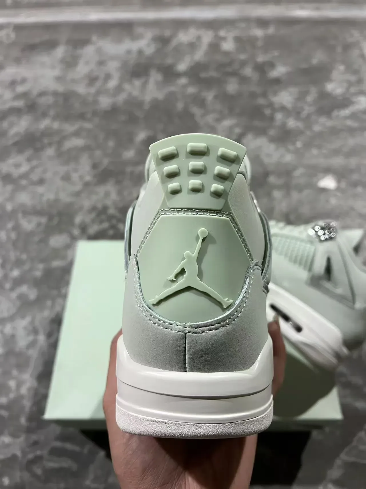 Air Jordan 4 Chaussures de Basketball Vert Menthe Blanc 8