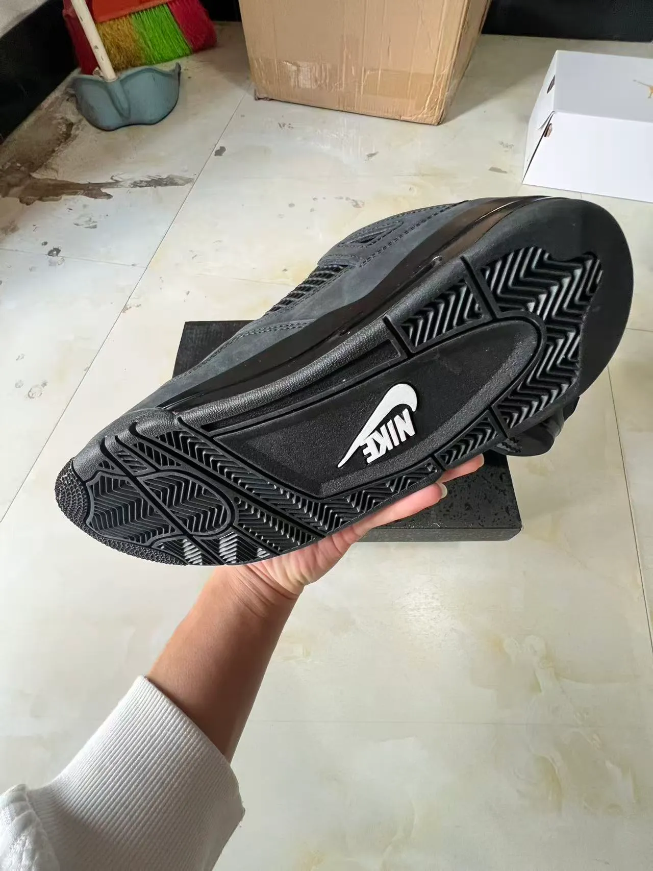 Air Jordan 4 Monochromatic Black Basketball Shoes 6
